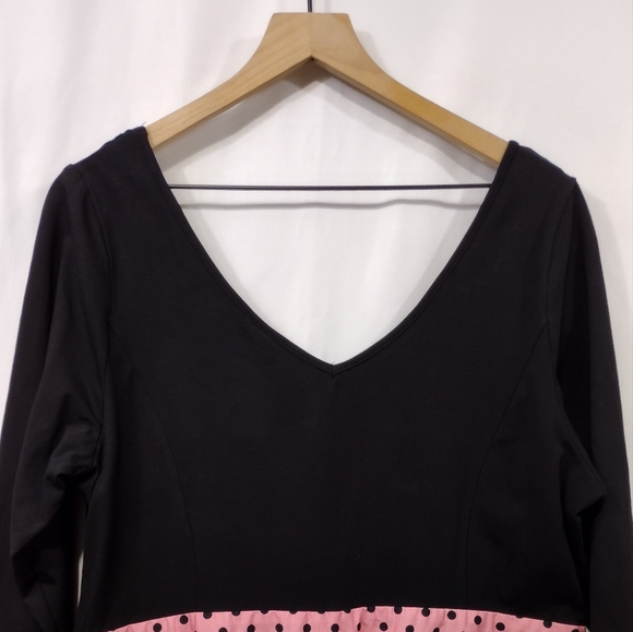 City Chic Annabella Dress Women's 18 Pink Black Babydoll Barbiecore Retro Y2K - Picture 8 of 10